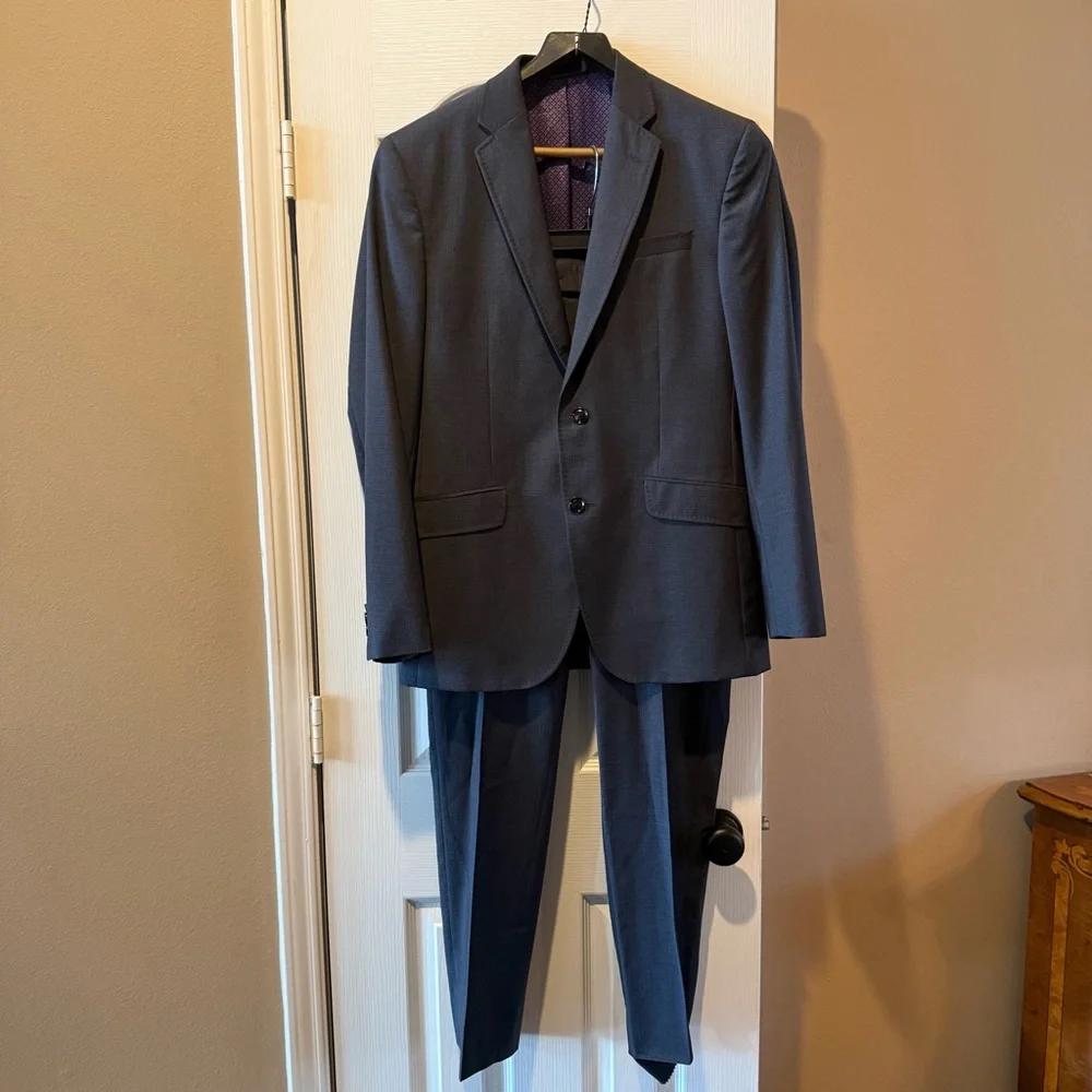 Ted Baker Men's Classic Charcoal Dark Gray Suit Jacket Pants London Endurance